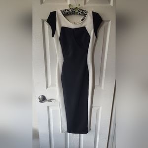 TFNC Black and Ivory Bodycon Midi Dress
